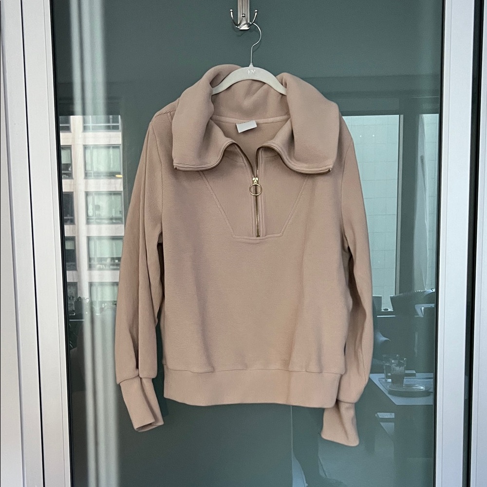 Varley Taupe Zip Sweatshirt